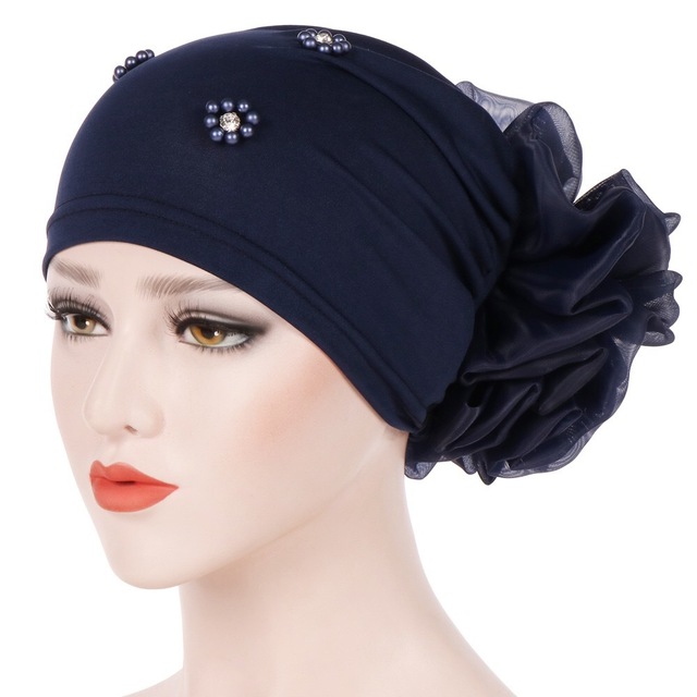2021 High quality Mode Vrouwen Hoofddoek Kralen Hoop Cap Vrouwen Zachte Comfortabele Hijab Caps