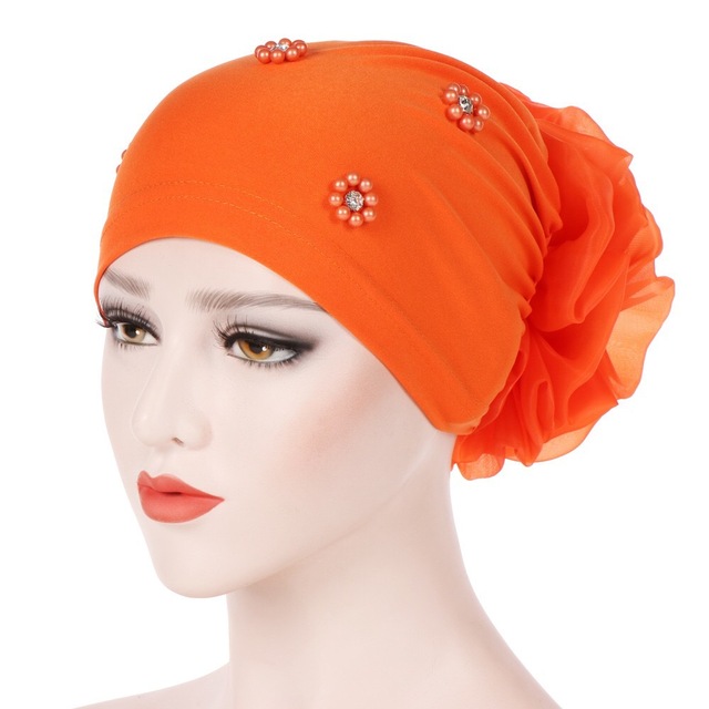2021 High quality Mode Vrouwen Hoofddoek Kralen Hoop Cap Vrouwen Zachte Comfortabele Hijab Caps