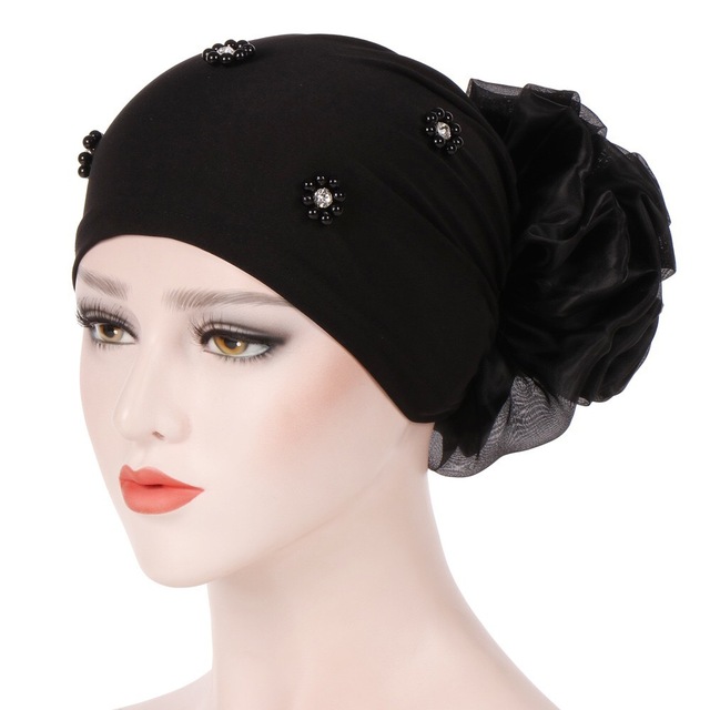 2021 High quality Mode Vrouwen Hoofddoek Kralen Hoop Cap Vrouwen Zachte Comfortabele Hijab Caps