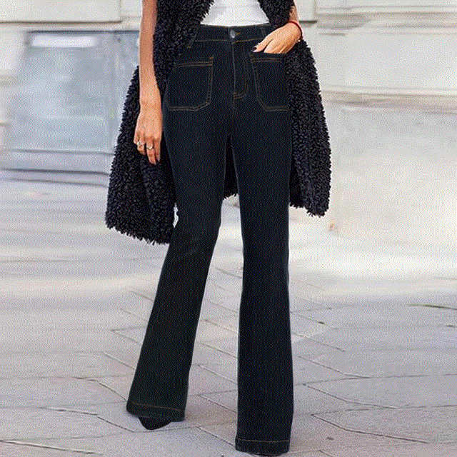 2021 High quality Fashion Jeans Elastische Hoge Taille Losse Denim Broek Nieuwe Dames Flare Jeans Casual Slim