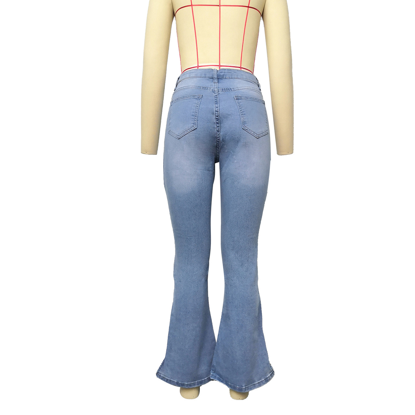 2021 High quality Gescheurd Gat Dames Hoge Taille Jeans Vintage Skinny Slanke Vrouwelijke Flare Jean Streetwear jeans