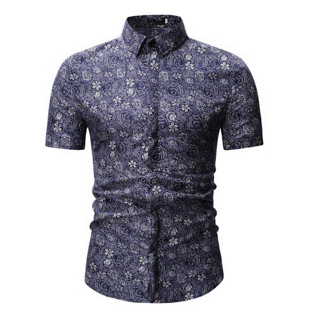 2021 High quality Mens Summer Beach Hawaiian Shirt Short Sleeve Plus Size Floral Shirts Men Casual