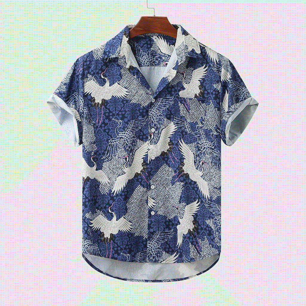 2021 High quality Hawaiian Men's shirt Summer Colorful Short Sleeve shirts for men Casual
