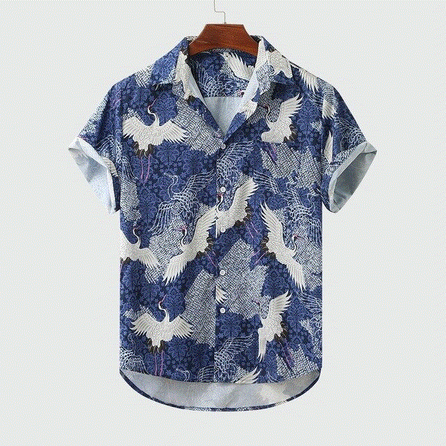 2021 High quality Hawaiian Men's shirt Summer Colorful Short Sleeve shirts for men Casual