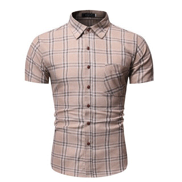 2021 High quality Plaid Men's Short Sleeve shirts Summer shirts for men Casual