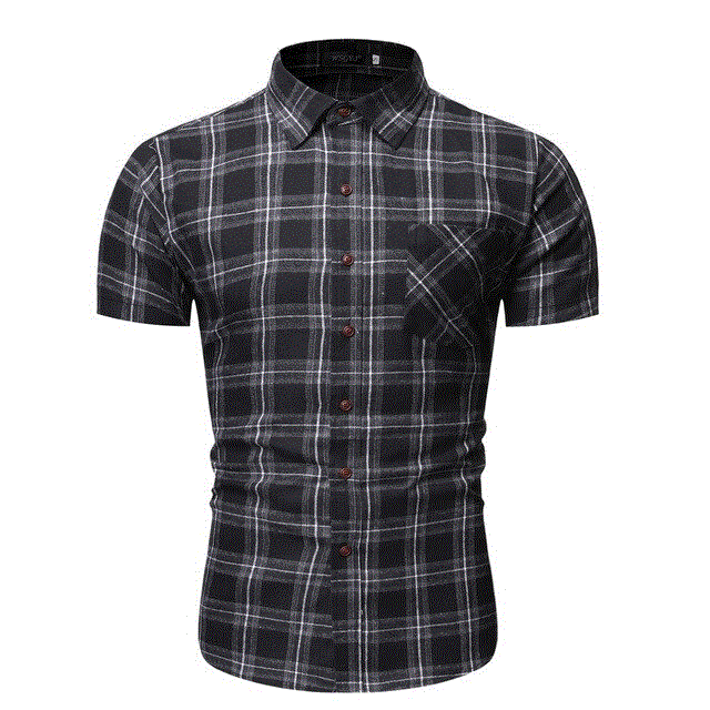 2021 High quality Plaid Men's Short Sleeve shirts Summer shirts for men Casual