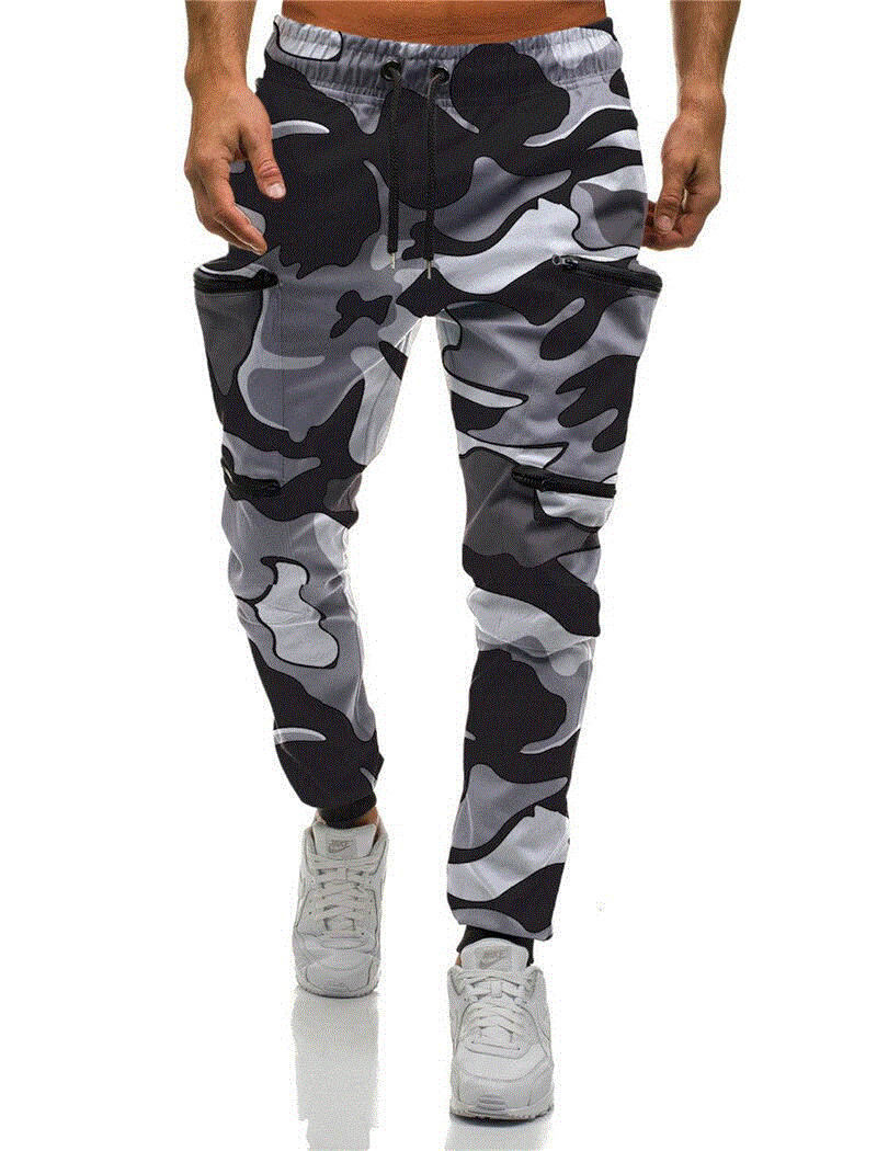 2021 High quality Camouflage Multi-pockets Cargo Pants Men Cotton Harem Sweatpants Hip Hop Pants Streetwear