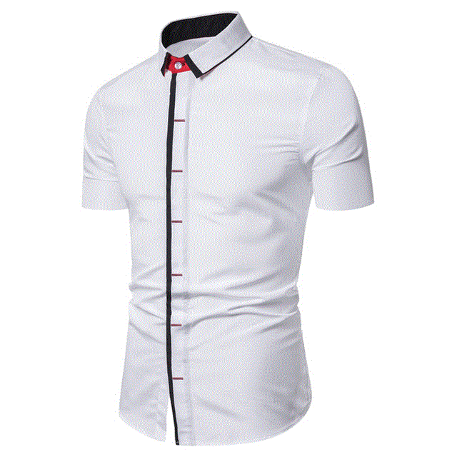 2021 High quality Winter Men Shirts Top Casual Slim Fit Long Sleeve Button Up Turn Down Collar