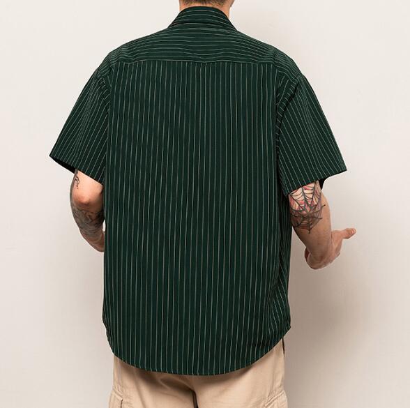 2021 High quality Summer Black And White Striped Shirt Men Vintage Streetwear Men Hip Hop Harajuku Shirt