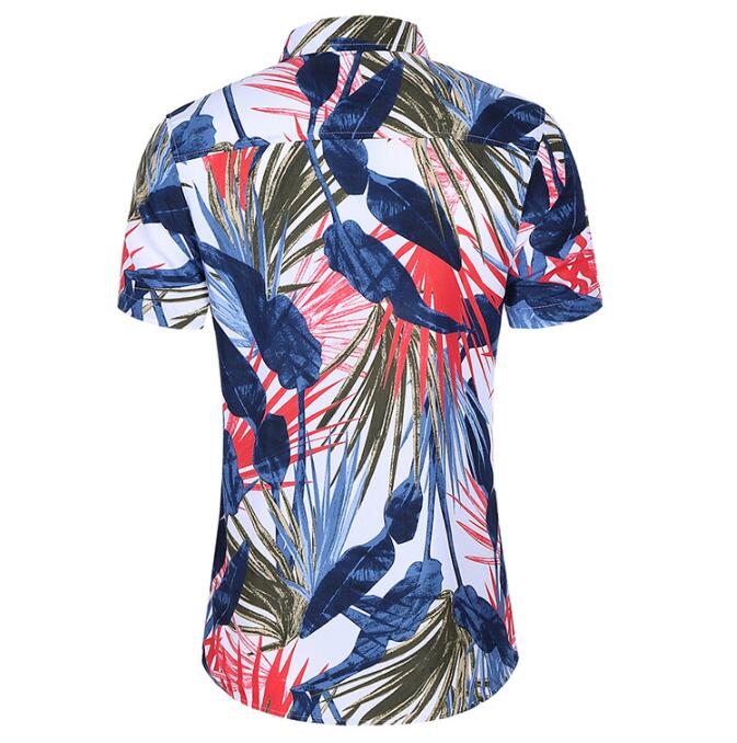 2021 High quality Mens Shirts Summer Fashion Korean Clothes Short Sleeve Floral Hawaiian Shirt