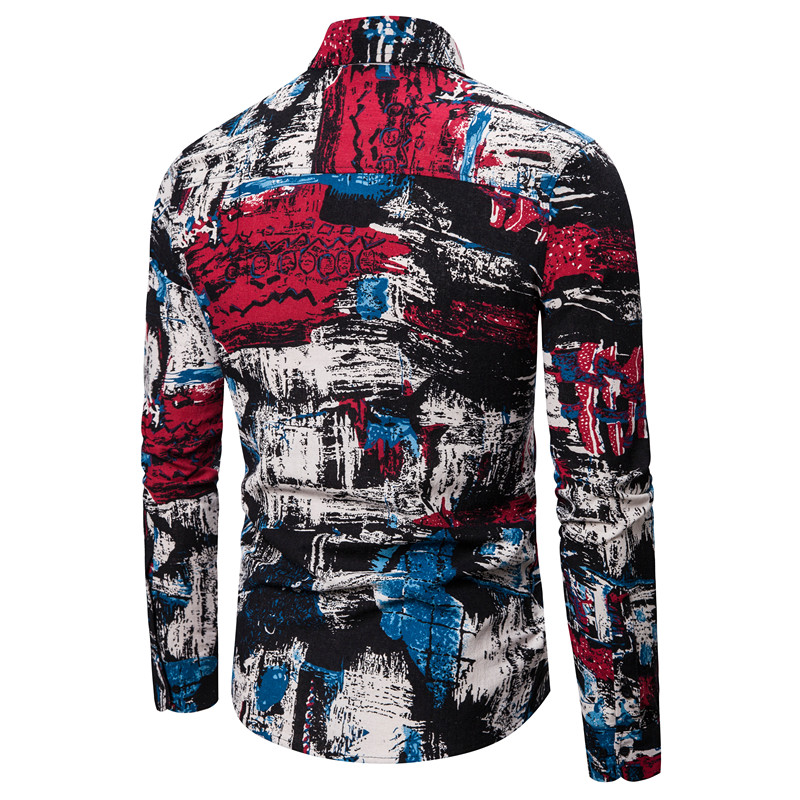 2021 High quality New Cotton Linen Mens Tropical Shirts Camisa Social Long Sleeve Button Shirt