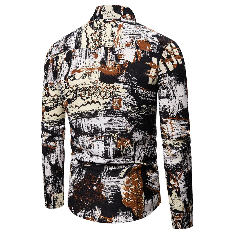 2021 High quality New Cotton Linen Mens Tropical Shirts Camisa Social Long Sleeve Button Shirt