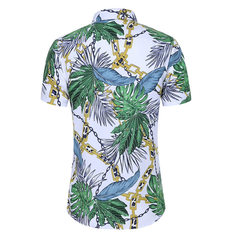 2021 High quality Homme Summer Blouse Floral Mens Shirts Vintage Short Sleeve Button  Slim Party Shirts