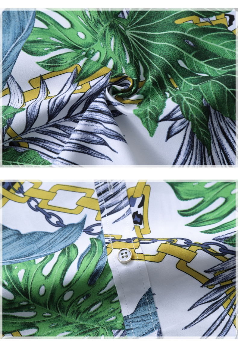 2021 High quality Homme Summer Blouse Floral Mens Shirts Vintage Short Sleeve Button  Slim Party Shirts