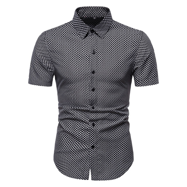 2021 High quality Mens Vintage Shirts Casual Short Sleeve Blusas