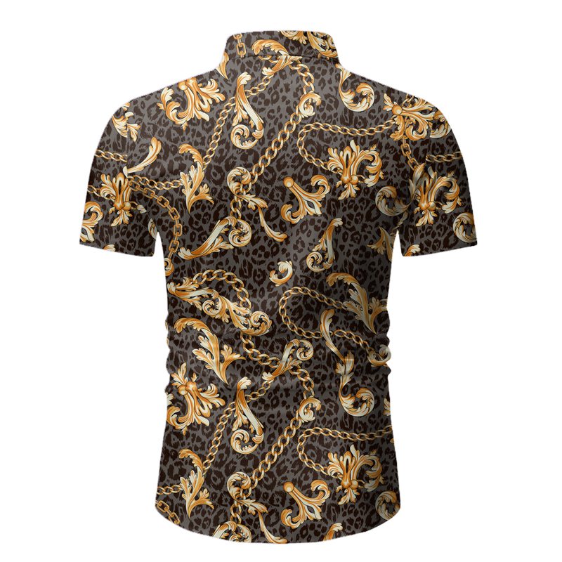 2021 High quality Summer Designer Shirts For Men Brand Casual Leopard Print Short Sleeve Mens Floral Shirts