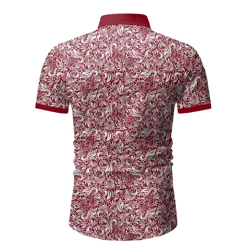 2021 High quality Short Sleeve Vintage Shirt Men Casual Floral Printed Social Camisas Designer Shirts