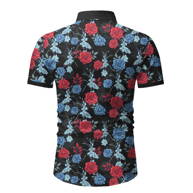 2021 High quality Floral Shirts For Men Summer Vintage Short Sleeve Hawaiian Beach Shirt