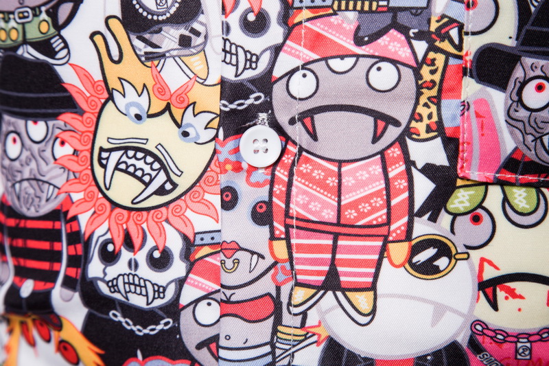 2021 High quality Summer Shirt For Men Casual Cartoon Printed Short Sleeve Camisas Blouse Hawaiian Shirt