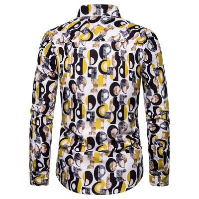 2021 High quality Mens Shirts New Luxury Retro Red Metal Chain Key Printed Social