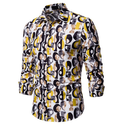 2021 High quality Mens Shirts New Luxury Retro Red Metal Chain Key Printed Social