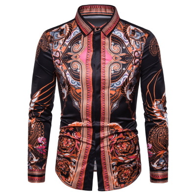 2021 High quality Spring Summer Floral Printed Shirt Men Sleeve Mens Casual Hawaiian Shirts