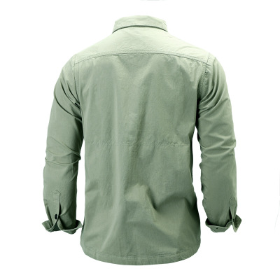 2021 High quality New Tops Mens Shirt Long-sleeved Casual Military Shirt Mens Clothing  Shirt Men
