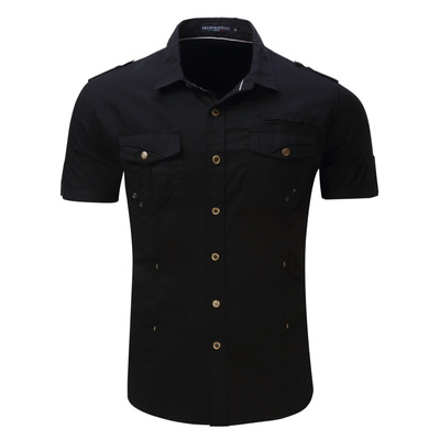 2021 High quality Hot sale Short Sleeve Mens Dress Shits  Cotton Casual Button Down Shirts