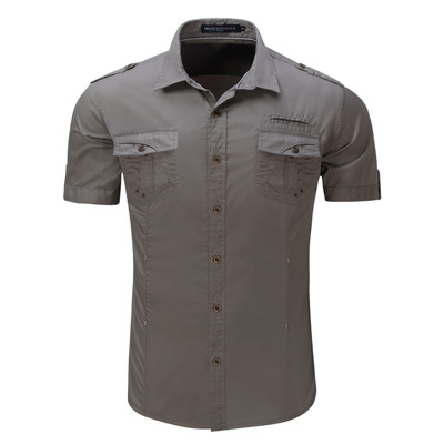 2021 High quality Hot sale Short Sleeve Mens Dress Shits  Cotton Casual Button Down Shirts