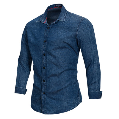 2021 High quality Hot saleFeatures Shirts Men Casual Jeans Shirt New Arrival Long Sleeve
