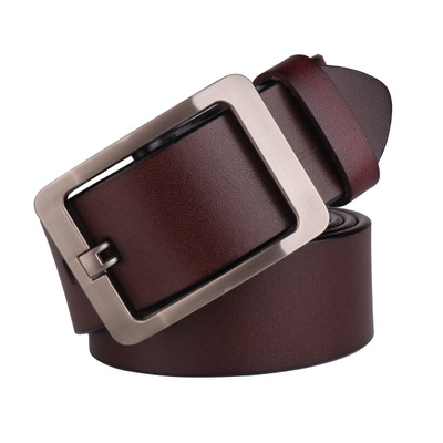2021 High quality Men's belt leather belt men male genuine leather strap luxury pin buckle casual men's belt