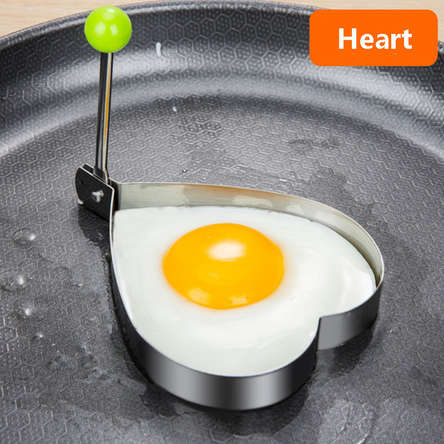 2021 High quality Stainless Steel Fried Egg Shaper Pancake Mould Mold Baking Omelet Moulds Kitchen silver round