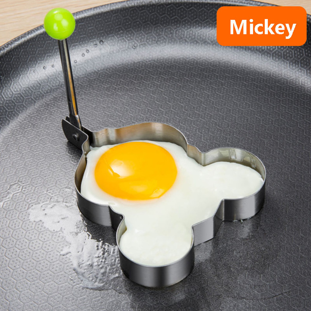 2021 High quality Stainless Steel Fried Egg Shaper Pancake Mould Mold Baking Omelet Moulds Kitchen silver round