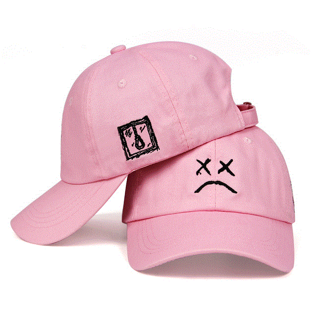 2021 High quality Hat Embroidery 100% Cotton Baseball Cap Sad face Hat