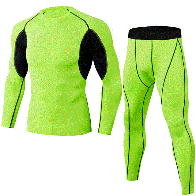 2021 High quality 2Pcs Men's Tracksuit Gym Fitness Sports Suit Clothes Running Sportwear