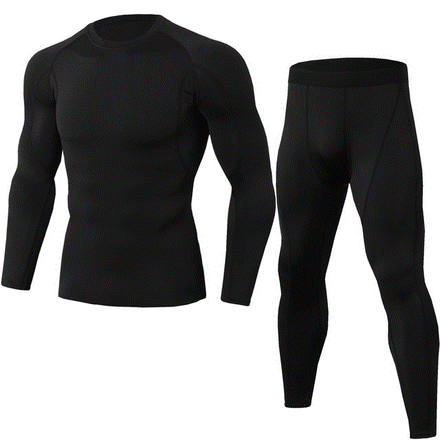 2021 High quality 2Pcs Men's Tracksuit Gym Fitness Sports Suit Clothes Running Sportwear