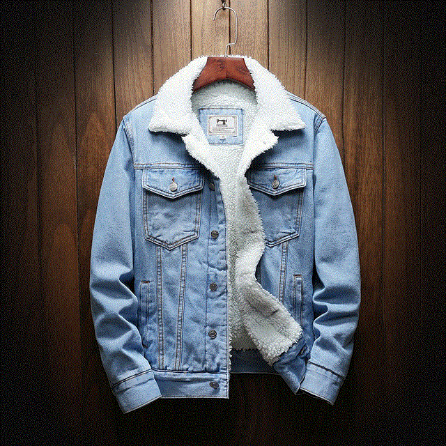 2021 High quality Men Winter Jean Jackets Warm Denim Coat Plus Size Wool Liner Thicker Winter Denim Jackets Mens 6XL