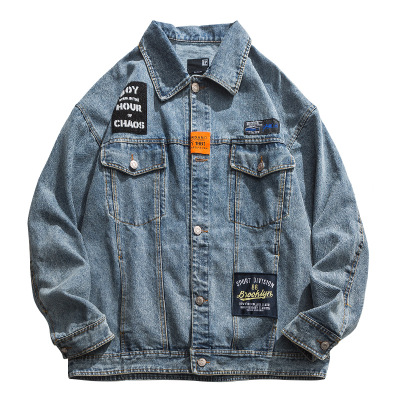 2021 High quality Men jacket men tops fashion men Denim jacket Letter decoration jacket men 100% cotton
