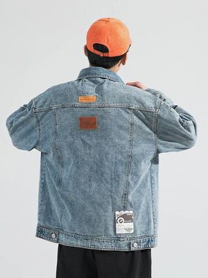 2021 High quality Men jacket men tops fashion men Denim jacket Letter decoration jacket men 100% cotton