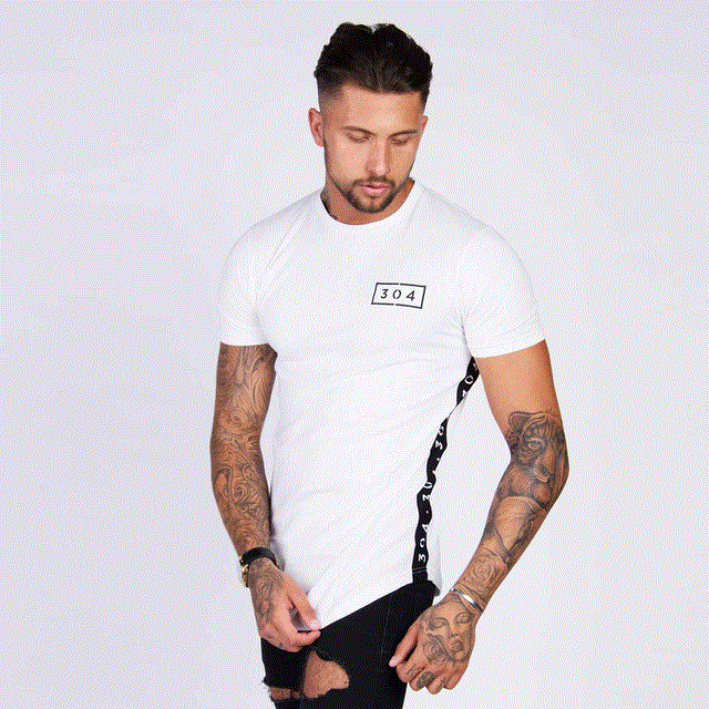 2021 High quality Mens Fitness T-shirt Bodybuilding Slim Printed O-neck Short Sleeves Cotton Tee Tops Clothing