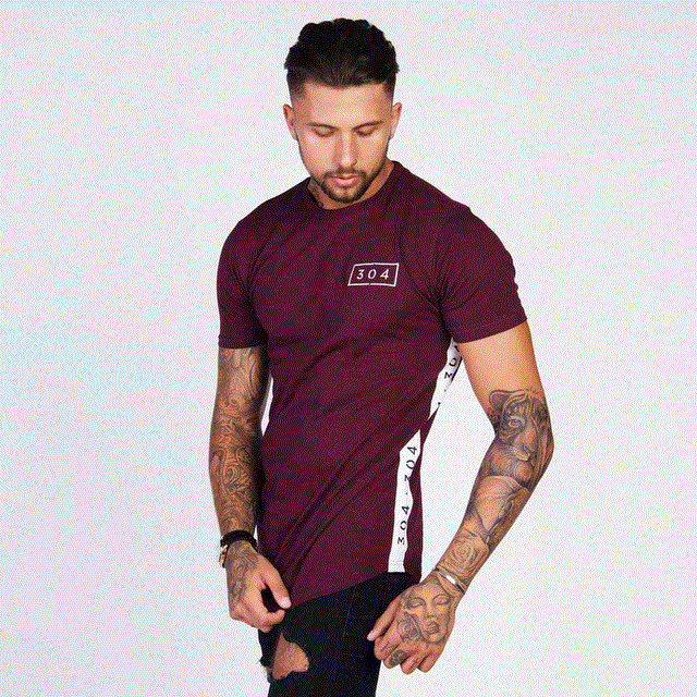 2021 High quality Mens Fitness T-shirt Bodybuilding Slim Printed O-neck Short Sleeves Cotton Tee Tops Clothing