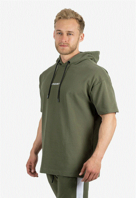2021 High quality Men's Hoodies Autumn Clothes Fitness Hoody Men Half-sleeve Pullover Vest Running Training Sportswear