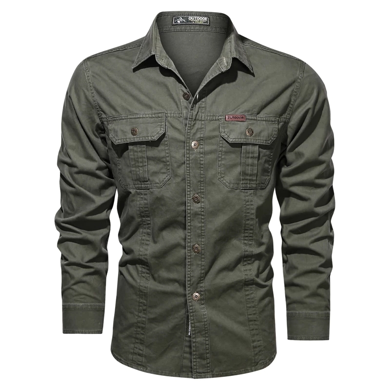 2021 High quality Shirts for Men Plus SizeThin Breathable Military Men Shirts Long Sleeve Slim Men's Shirts