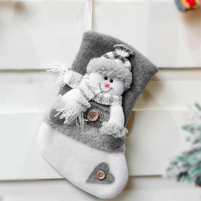 2021 High quality Home Decor Children's Christmas Stockings Candy Gift Bag Snowman Socks Christmas Gift Storage Bag