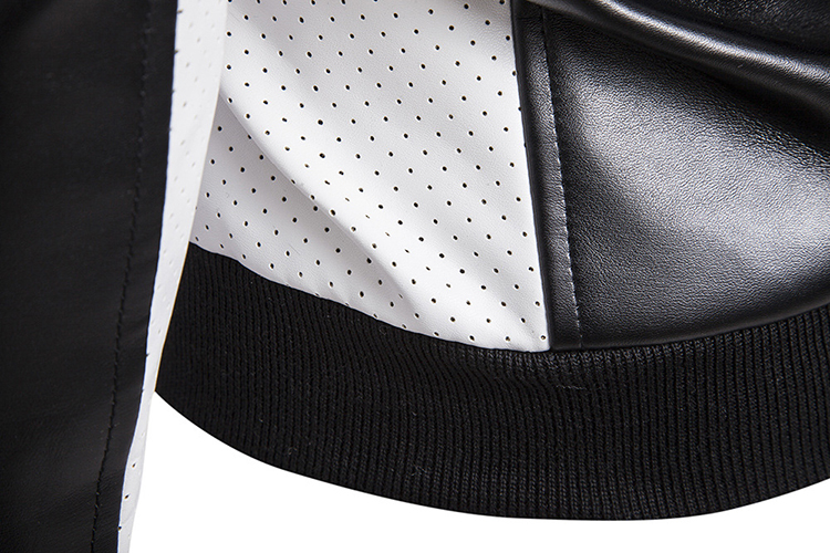 2021 High quality PU Leather Jacket Men Plus Size Standing Collar Jackets Coat Men Patchwork Fashion Jackets