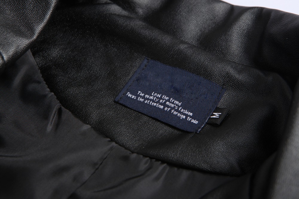 2021 High quality Casual Slim Men's Leather Jacket Zipper Solid Color Turn-down Collar Male Motorcycle Jacket