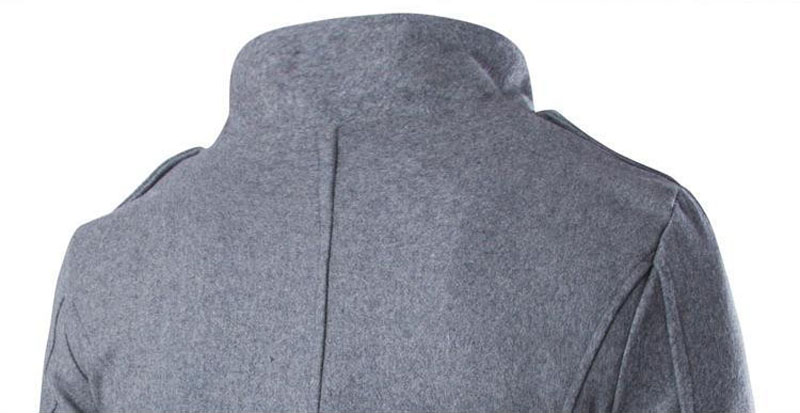 2021 High quality Winter Men Black Coats Mens Overcoat  Trench Coat Male Double Breasted Wool  Blends Coats