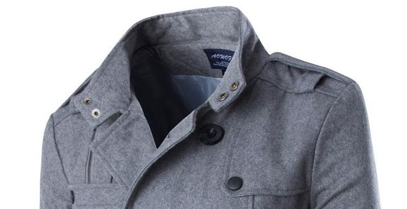 2021 High quality Winter Men Black Coats Mens Overcoat  Trench Coat Male Double Breasted Wool  Blends Coats