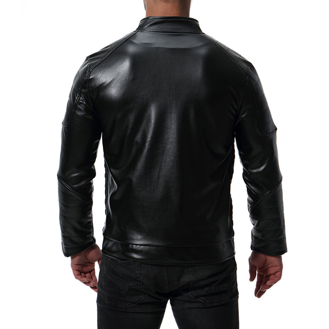 2021 High quality Men Motorcycle Leather Jackets Fashion Plaid PU Outerwear Biker Leather Jacket Over Size