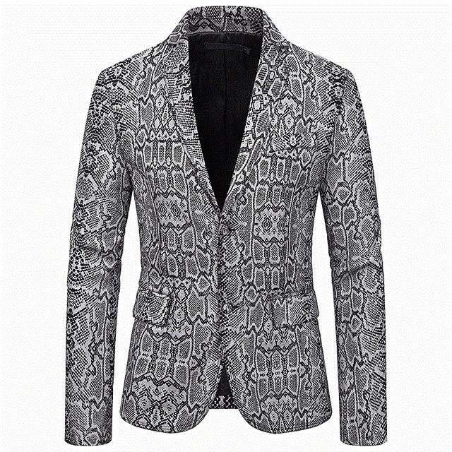 2021 High quality Gold Snake Patter Blazer Men Fashion Blazers Stage Perform Blazer
